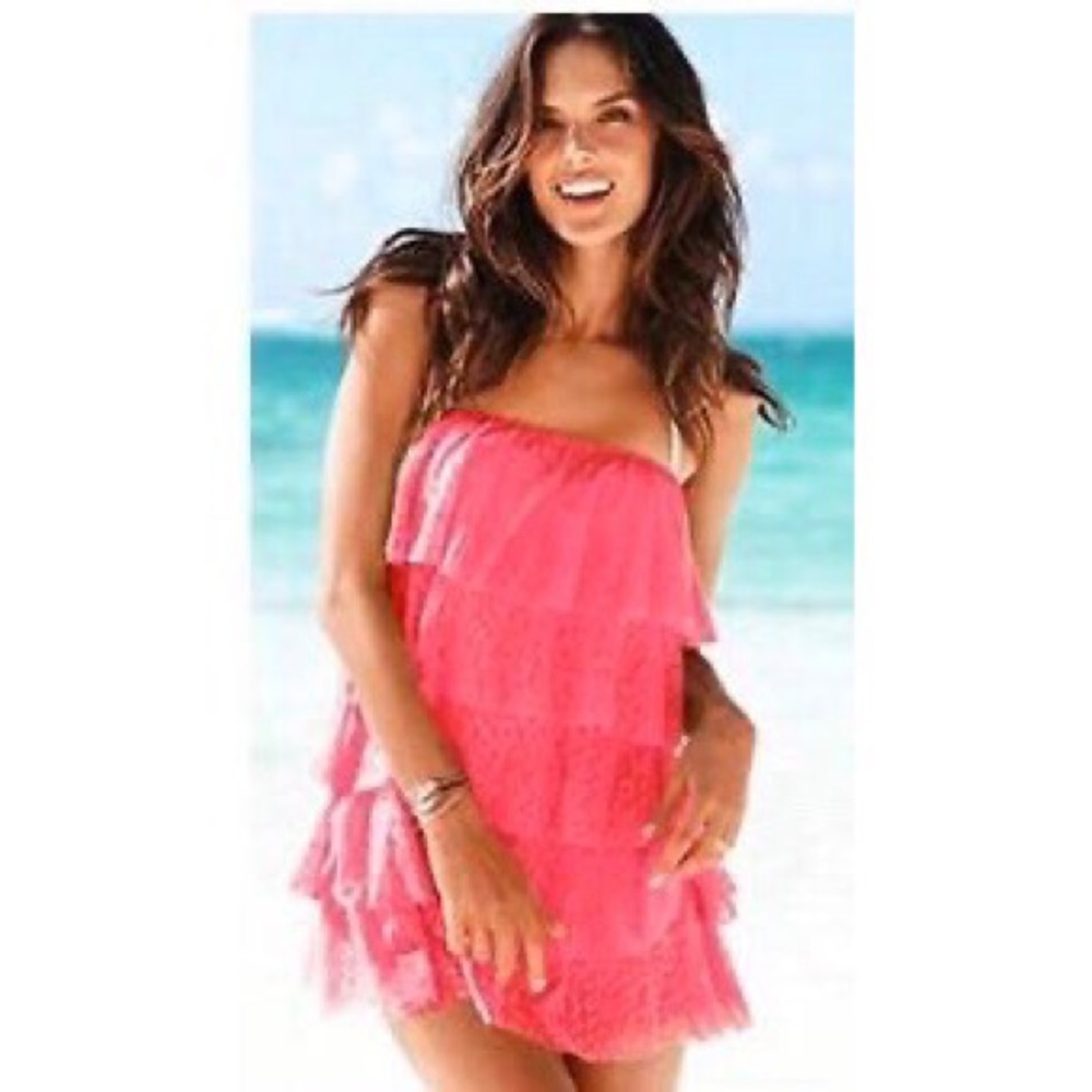 Victoria’s Secret Pink Ruffle Strapless Dress